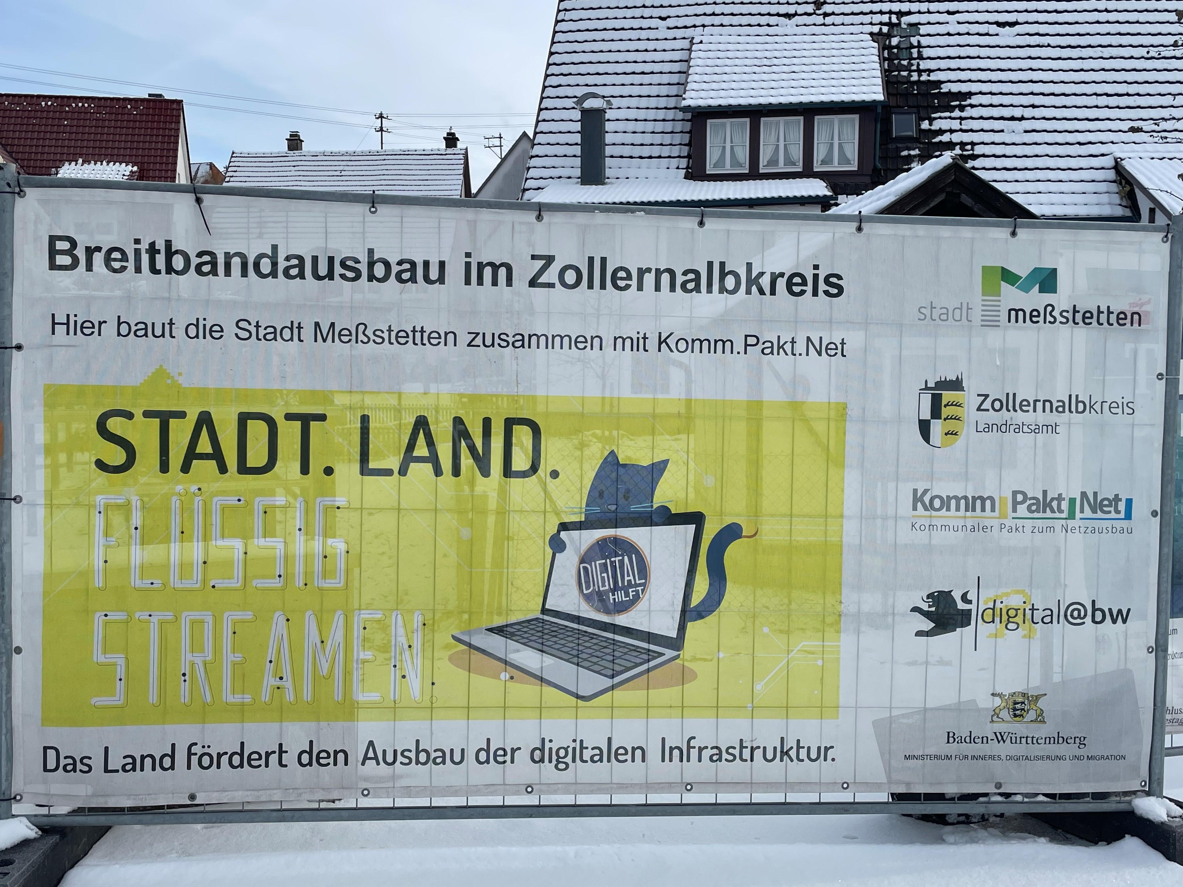 Banner Breistbandausbau in Meßstetten