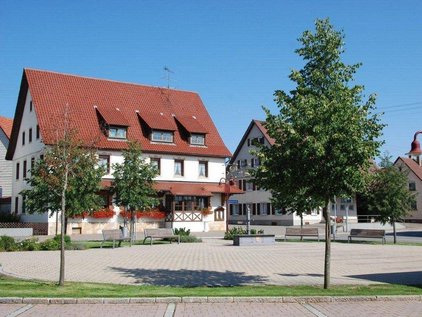 Ortsmitte im Stadtteil Hartheim